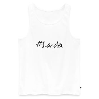 #Landei - Landei - Hashtag - Slogan - Männer Premium Bio Tank Top - Weiß - Vorne - Michal (187cm)