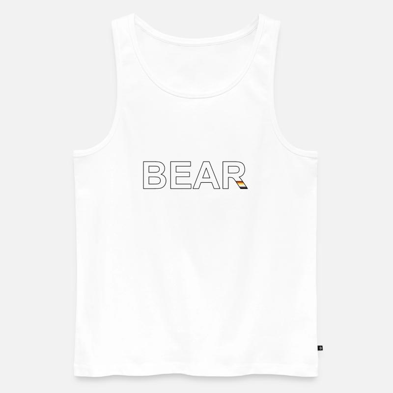 BEAR black - Männer Premium Bio Tank Top - Weiß