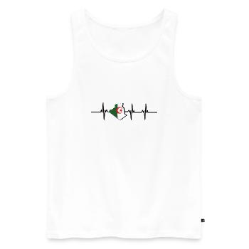 Heartbeat Algeria - Men's Premium Organic Tank Top - white - Front - Michal (187cm)