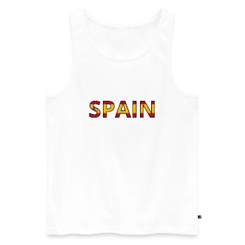 Spanien Flagge - Männer Premium Bio Tank Top - Weiß - Vorne - AI Model Male 178 light (178cm)