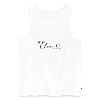 Elena Name Vorname Kalligrafieherz - Männer Premium Bio Tank Top - Weiß - Vorne - AI Model Male 178 light (178cm)