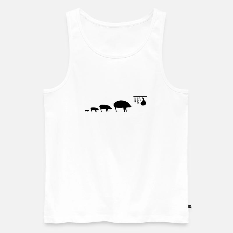 pig_evolution - Men's Premium Organic Tank Top - white