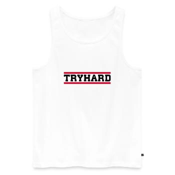 Tryhard - Männer Premium Bio Tank Top - Weiß - Vorne - AI Model Male 178 light (178cm)
