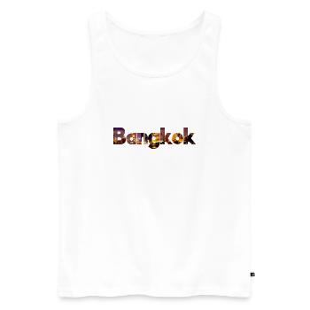 Bangkok - Men's Premium Organic Tank Top - white - Front - Michal (187cm)