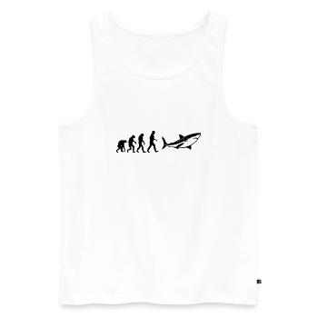 Évolution du requin - Débardeur bio Premium Homme - blanc - Devant - Michal (187cm)