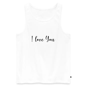 PAAR. ICH HABE GERADE GEHEIRATET. Junggesellinnenabschied. VALENTINSTAG. MARIES - Männer Premium Bio Tank Top - Weiß - Vorne - Michal (187cm)