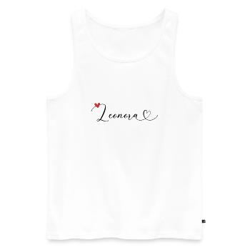 Leonora Name Vorname Kalligrafieherz - Männer Premium Bio Tank Top - Weiß - Vorne - Michal (187cm)