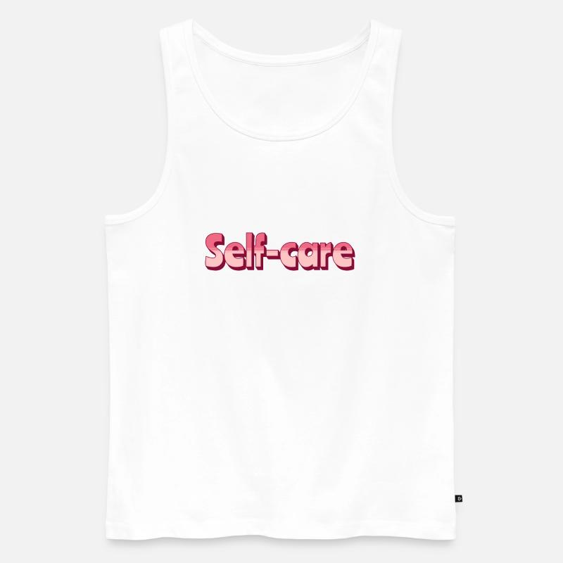 Selbstfürsorge - Männer Premium Bio Tank Top - Weiß