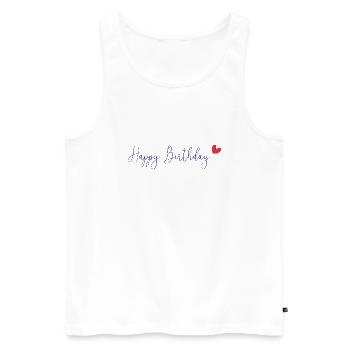 JAHRESTAG. ALLES GUTE ZUM GEBURTSTAG. ALLES GUTE ZUM GEBURTSTAG. - Männer Premium Bio Tank Top - Weiß - Vorne - Michal (187cm)