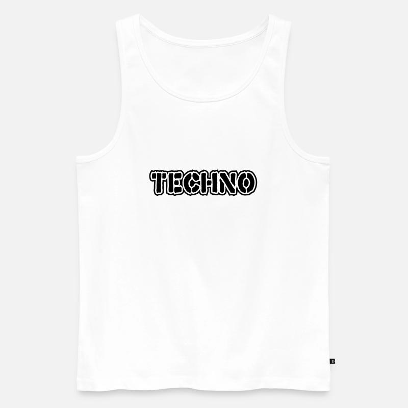 Techno__V009 - Männer Premium Bio Tank Top - Weiß