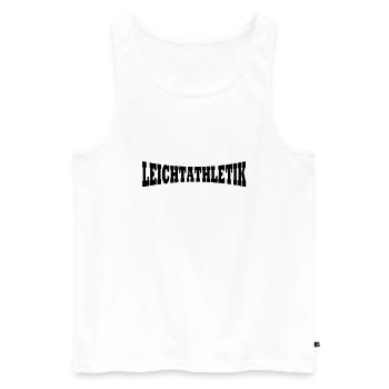 Athletics logo - Men's Premium Organic Tank Top - white - Front - Michal (187cm)