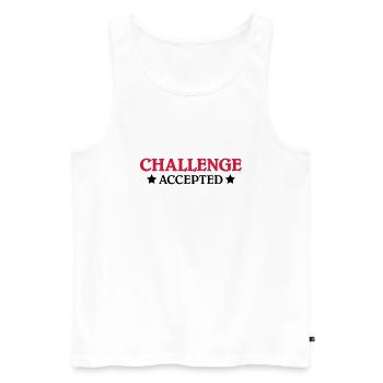 Challenge accepted - Männer Premium Bio Tank Top - Weiß - Vorne - AI Model Male 178 light (178cm)