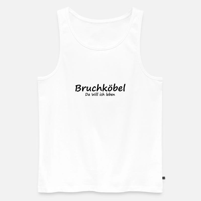 Bruchköbel - da will ich leben - Männer Premium Bio Tank Top - Weiß