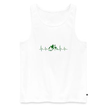 Berge Herzschlag Wandern Geschenk - Männer Premium Bio Tank Top - Weiß - Vorne - Michal (187cm)