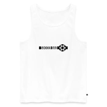 Balken Soccer Dad Logo - Männer Premium Bio Tank Top - Weiß - Vorne - Michal (187cm)
