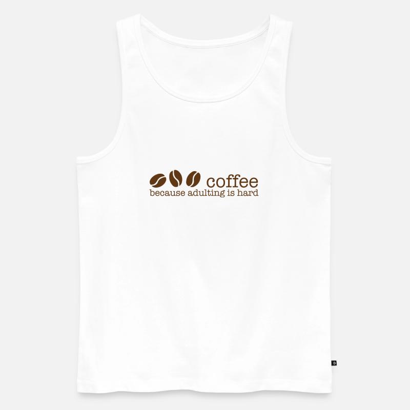 Kaffee, bitte! - Männer Premium Bio Tank Top - Weiß