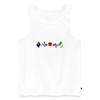 Cardio Heart avec drapeau Australie, Irlande - Débardeur bio Premium Homme - blanc - Devant - Michal (187cm)