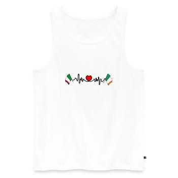 Cardio Cardio avec Drapeau Italie, Irlande - Débardeur bio Premium Homme - blanc - Devant - Michal (187cm)