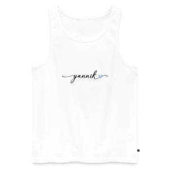 Yannik Name Calligraphy Font - Men's Premium Organic Tank Top - white - Front - Michal (187cm)