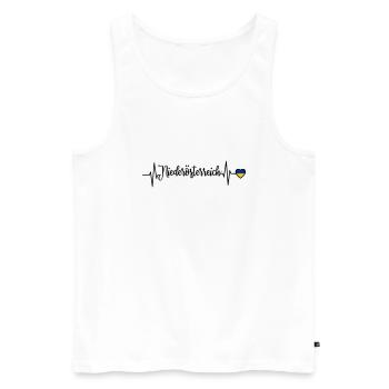 Lower Austria Pulse Heart Line - Men's Premium Organic Tank Top - white - Front - AI Model Male 178 light (178cm)