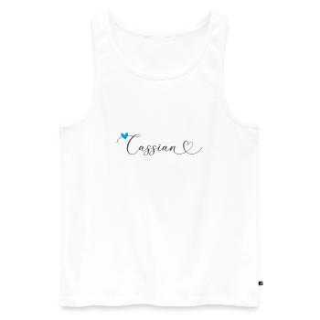 Cassian Name Vorname Kalligrafieherz - Männer Premium Bio Tank Top - Weiß - Vorne - Michal (187cm)