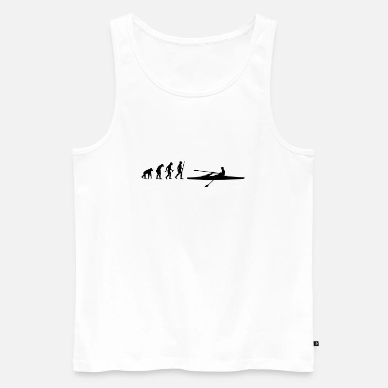 Rower Evolution - Men's Premium Organic Tank Top - white