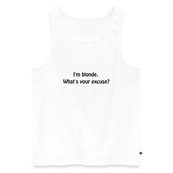 I'm blonde... - Men's Premium Organic Tank Top - white - Front - AI Model Male 178 light (178cm)