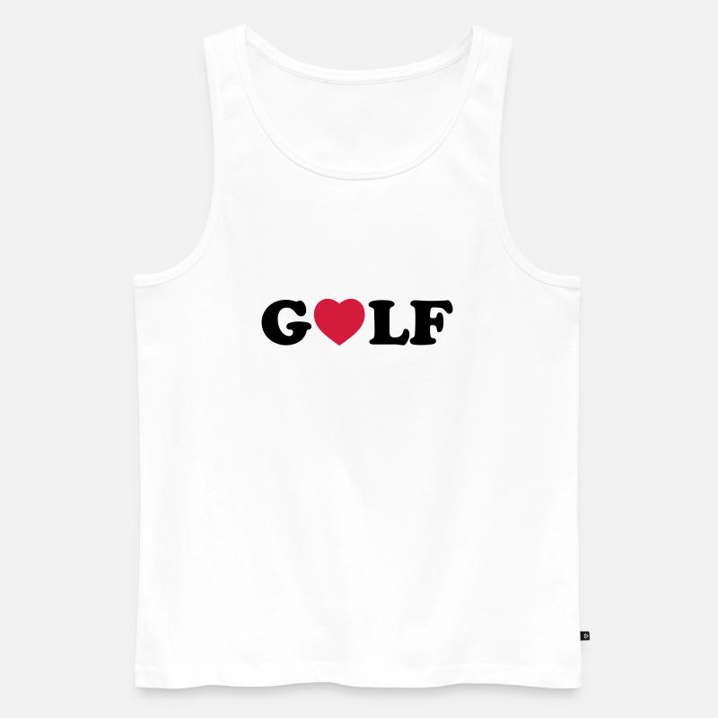 Golf heart - Männer Premium Bio Tank Top - Weiß