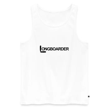 Longboard, longboard, longboarding, skateboarding - Men's Premium Organic Tank Top - white - Front - AI Model Male 178 light (178cm)