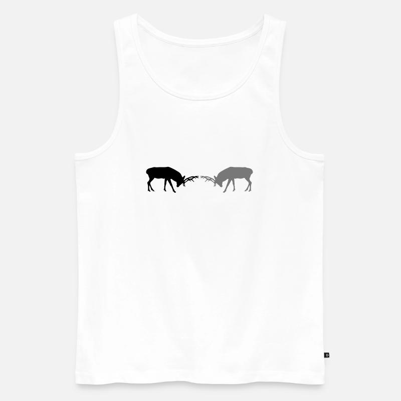 hirsch - geweih - jagd - jäger - Männer Premium Bio Tank Top - Weiß