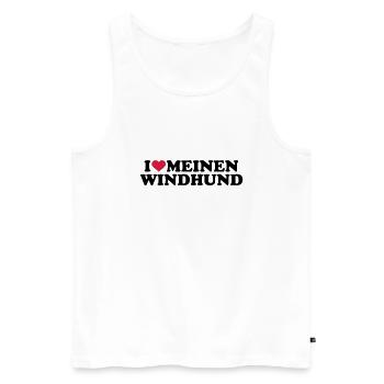 Windhund - Männer Premium Bio Tank Top - Weiß - Vorne - AI Model Male 178 light (178cm)