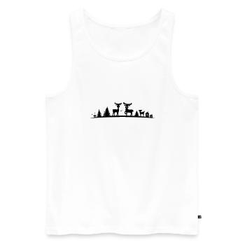 Weihnachten - Elche Winter - Männer Premium Bio Tank Top - Weiß - Vorne - Michal (187cm)