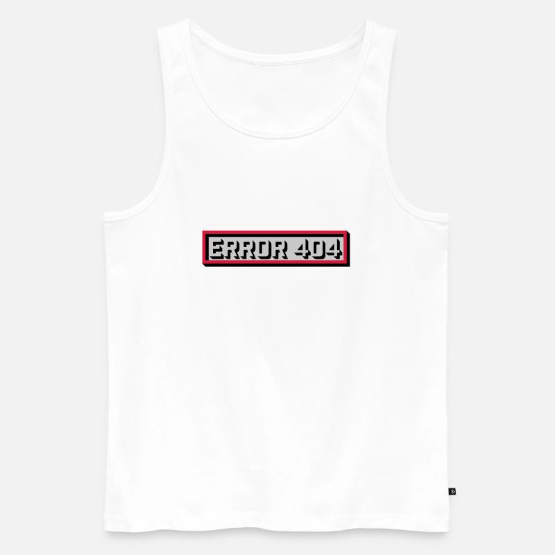 Error 404 Meldung Computer - Männer Premium Bio Tank Top - Weiß