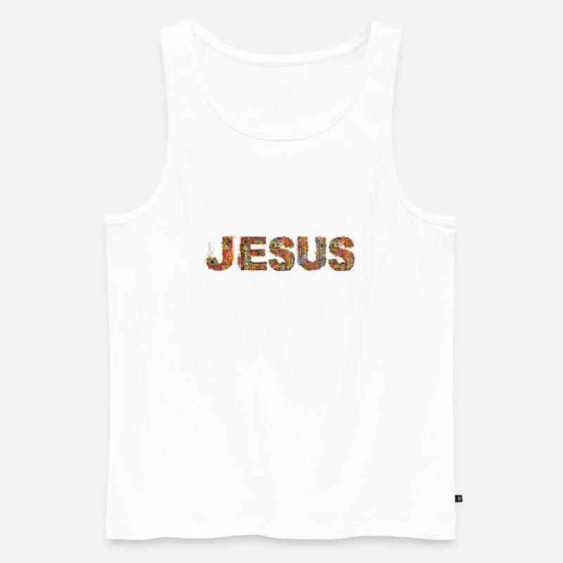 Jesus - Männer Premium Bio Tank Top - Weiß