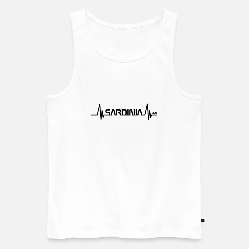 Battito Sardinien - Männer Premium Bio Tank Top - Weiß