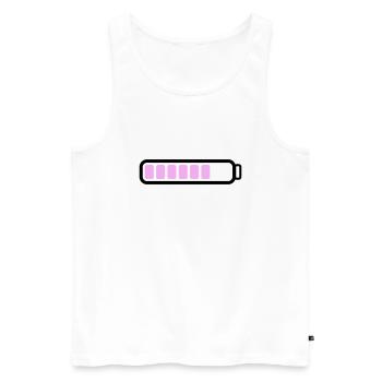 Akku Batterie loading - Männer Premium Bio Tank Top - Weiß - Vorne - Michal (187cm)