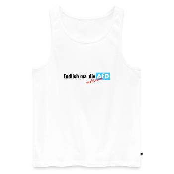 Endlich mal die AfD - verbieten - Männer Premium Bio Tank Top - Weiß - Vorne - AI Model Male 178 light (178cm)