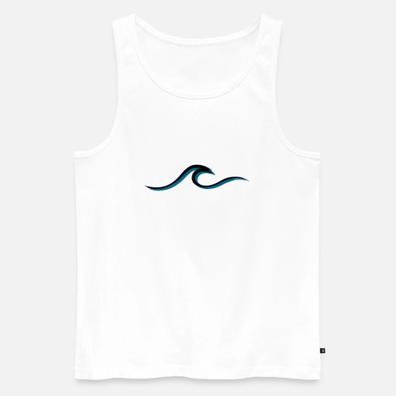 Welle wave Surfen Wasserratte Surfer - Männer Premium Bio Tank Top - Weiß