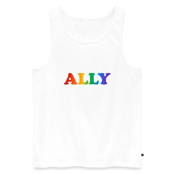 Allié de la Gay Pride - Débardeur bio Premium Homme - blanc - Devant - AI Model Male 178 light (178cm)