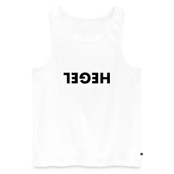 Hegel auf dem Kopf stehen - Männer Premium Bio Tank Top - Weiß - Vorne - AI Model Male 178 light (178cm)