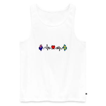 Cardio cardiaque avec Flag Australia, Suède - Débardeur bio Premium Homme - blanc - Devant - Michal (187cm)
