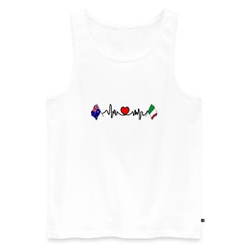 Cardio cardiaque avec drapeau Australie, drapeau Italie - Débardeur bio Premium Homme - blanc - Devant - Michal (187cm)