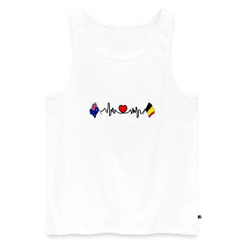 Cardio Heart with Flag Australia, Belgium - Men's Premium Organic Tank Top - white - Front - AI Model Male 178 light (178cm)