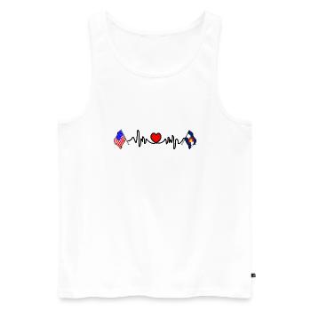Cardio-Herz mit USA-Flagge und Colorado-Flagge - Männer Premium Bio Tank Top - Weiß - Vorne - Michal (187cm)