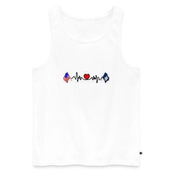 Cardio-Herz mit USA-Flagge und Connecticut-Flagge - Männer Premium Bio Tank Top - Weiß - Vorne - Michal (187cm)