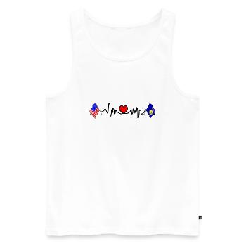 Cardio-Herz mit USA-Flagge und Montana-Flagge - Männer Premium Bio Tank Top - Weiß - Vorne - Michal (187cm)