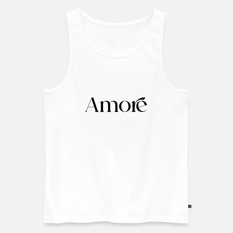 Amore - Liebe - Männer Premium Bio Tank Top - Weiß