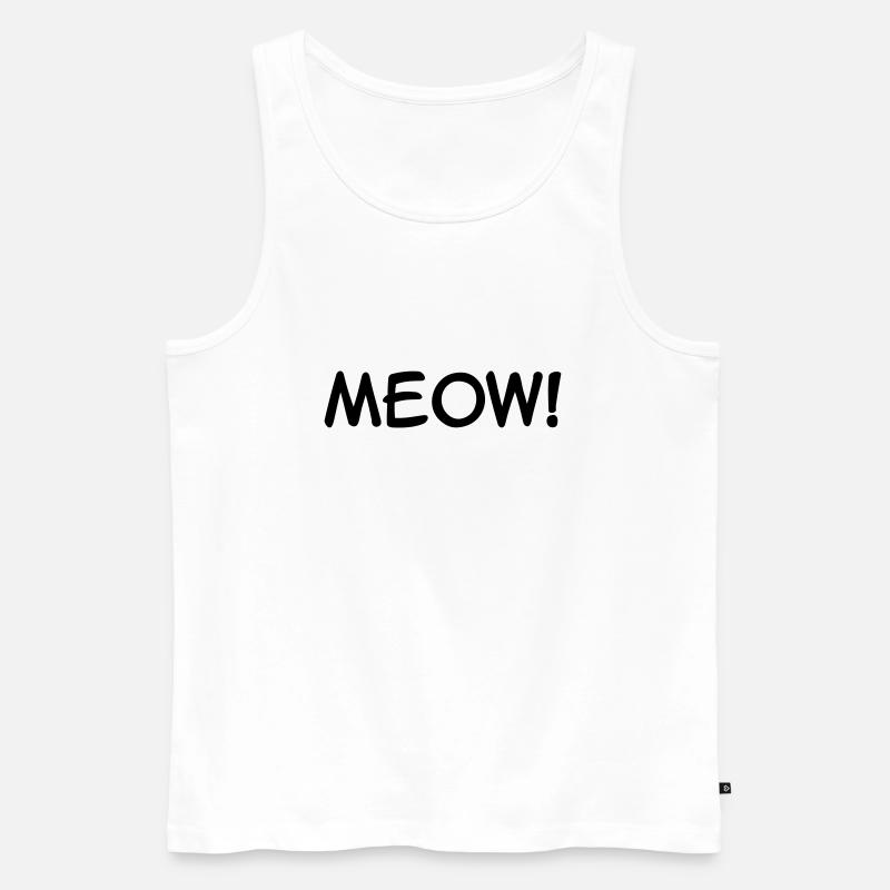 Miau - Männer Premium Bio Tank Top - Weiß