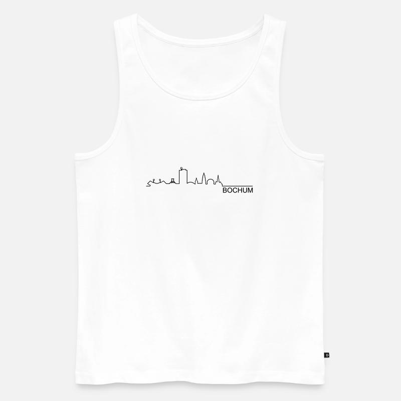 Skyline Bochum Linie - Männer Premium Bio Tank Top - Weiß