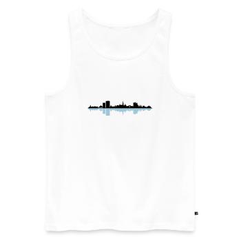 Skyline - Bonn - Männer Premium Bio Tank Top - Weiß - Vorne - Michal (187cm)